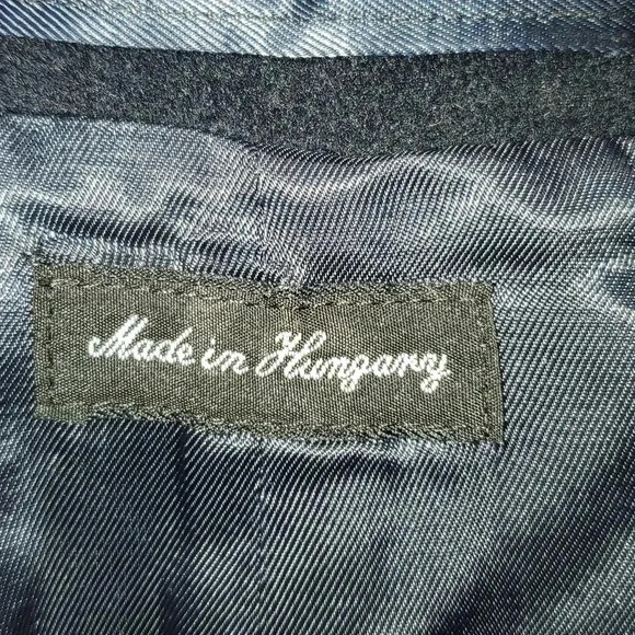 Vintage Conte di Milano Double Breasted Navy Wool Cashmere Trench Coat Men's L44 - Picture 8 of 17